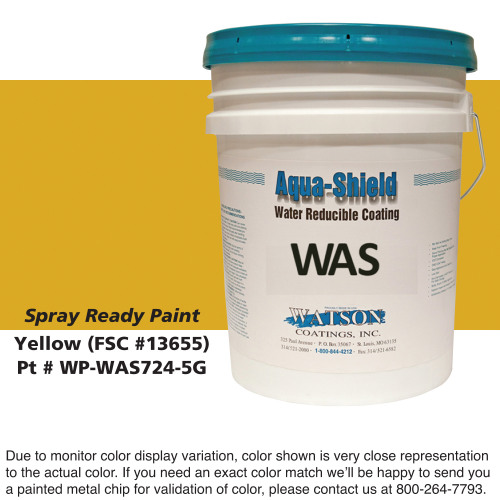 Cylinder Spray Ready Paint: Yellow (FSC # 13655), 5 Gallon Bucket