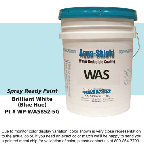 Cylinder Spray Ready Paint: Brilliant White (Blue Hue), 5 Gal Bucket