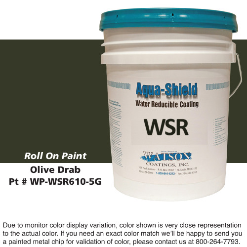 Cylinder Roll On Paint: Olive Drab, 5 Gallon Bucket
