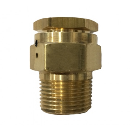 Burst Disc, Brass Body, Nickel Disc, 3/4&quot; MNPT x Free, Range: 333-372 PSI