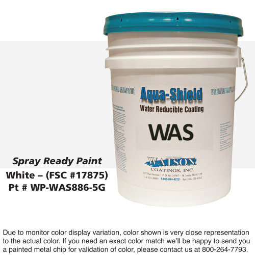 Cylinder Spray Ready Paint: White (FSC # 17875), 5 Gallon Bucket