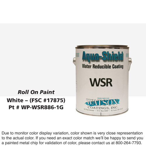 Cylinder Roll On Paint: White (FSC # 17875), 1 Gallon Pail