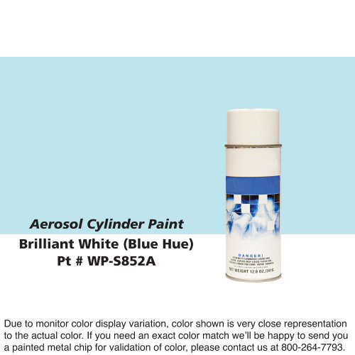 Cylinder Paint Aerosol Can: Brilliant White (Blue Hue)