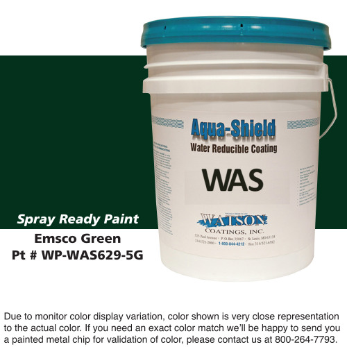 Cylinder Spray Ready Paint: Emsco Green, 5 Gallon Bucket