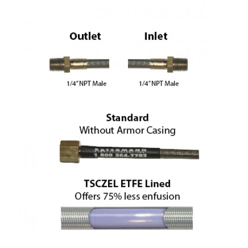 TSCZEL Hose 517&quot; Length, 1/4&quot; Male x 1/4&quot; Male