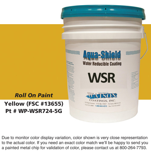 Cylinder Roll On Paint: Yellow (FSC # 13655), 5 Gallon Bucket