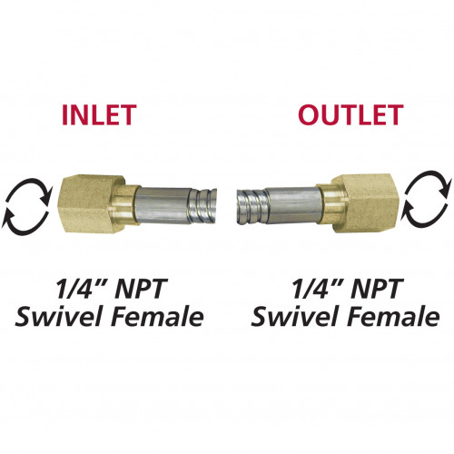 1/4" NPT Swivel Female x 1/4" NPT Swivel Female Armored