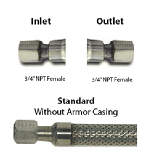 Cryogenic Hose 3/4 ID 3/4 F x 3/4 F NPT Custom Lengths