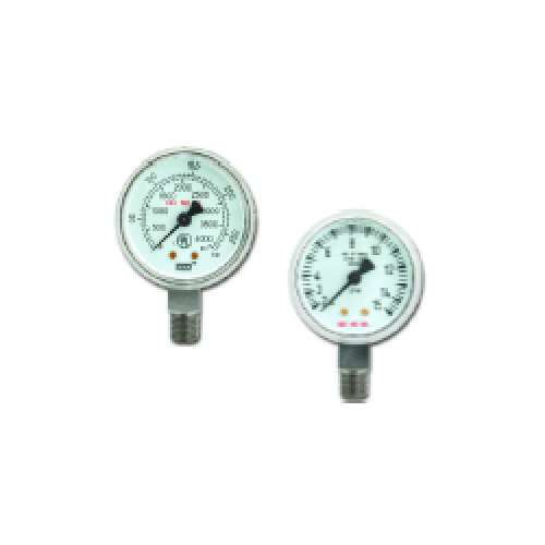 Non Corrosive, White Face, Black #'s, Bottom Port
