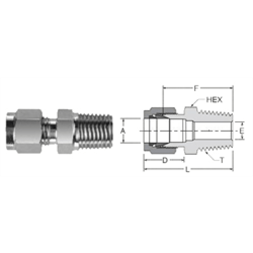 Tube Fitting Male NPT Connector