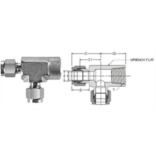 Tube Fitting Female NPT Run Tee