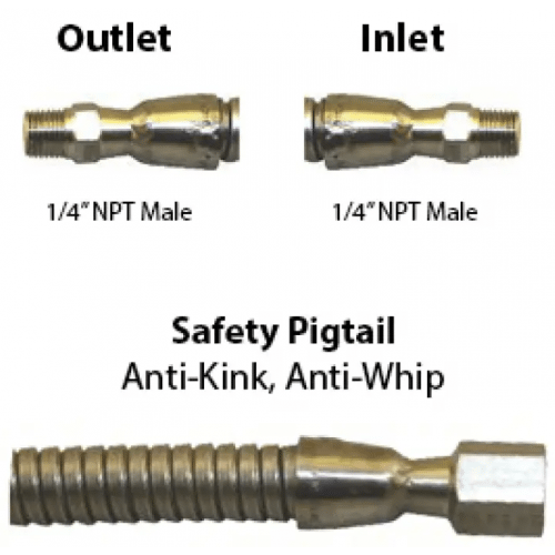 Monel PT w/ Monel Fittings for Corrosive Gas - Armored M x M