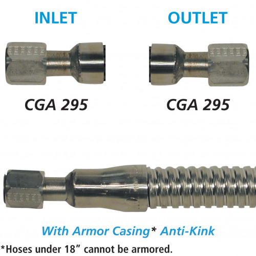 Cryogenic Hose 3/4 ID Armored CGA 295 Ends - Custom Lengths