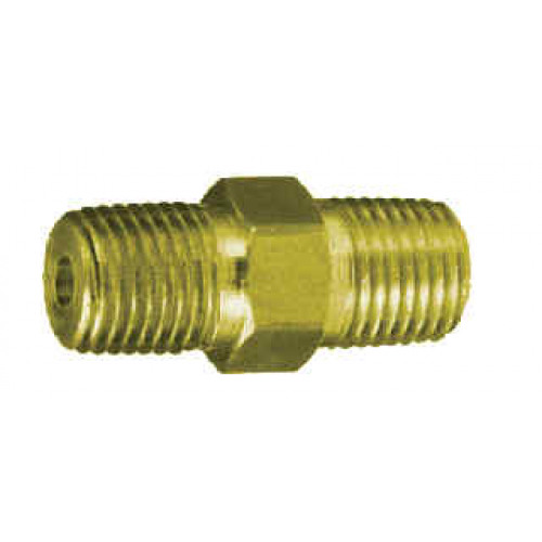 Anderson Metals Brass Pipe Fitting, Hex Nipple, 1 x 1 Male Pipe,06122-16