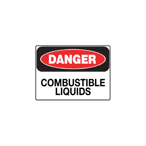 DANGER Sign 10" x 7", Plastic, COMBUSTIBLE LIQUID Ratermann