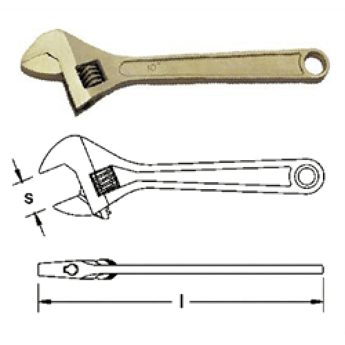Non-Sparking Wrench, Adjustable End