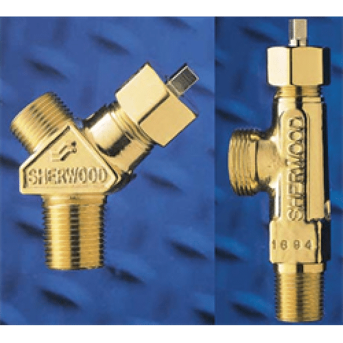 Sherwood Acetylene Cylinder Valves, Packed, Wrench Operated