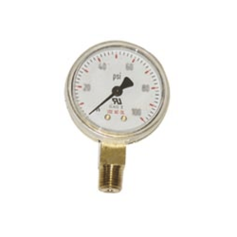 Pressure Gauge - Brass - Lower Mount - 2-1/2"