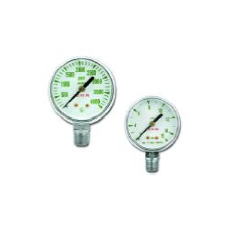 Gauge, O2, White Face, Green #'s, Bottom Port