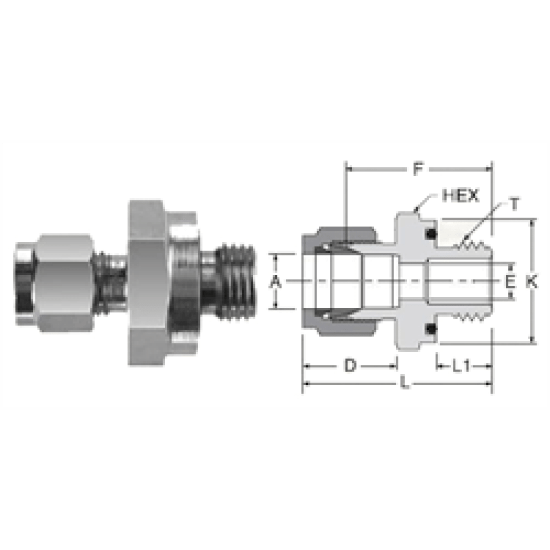 Tube Fitting O-Seal Male NPT Connector