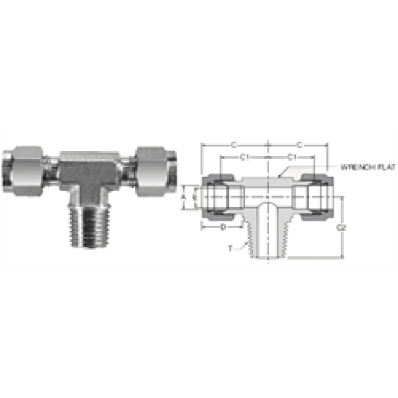Tube Fitting Male NPT Branch Tee