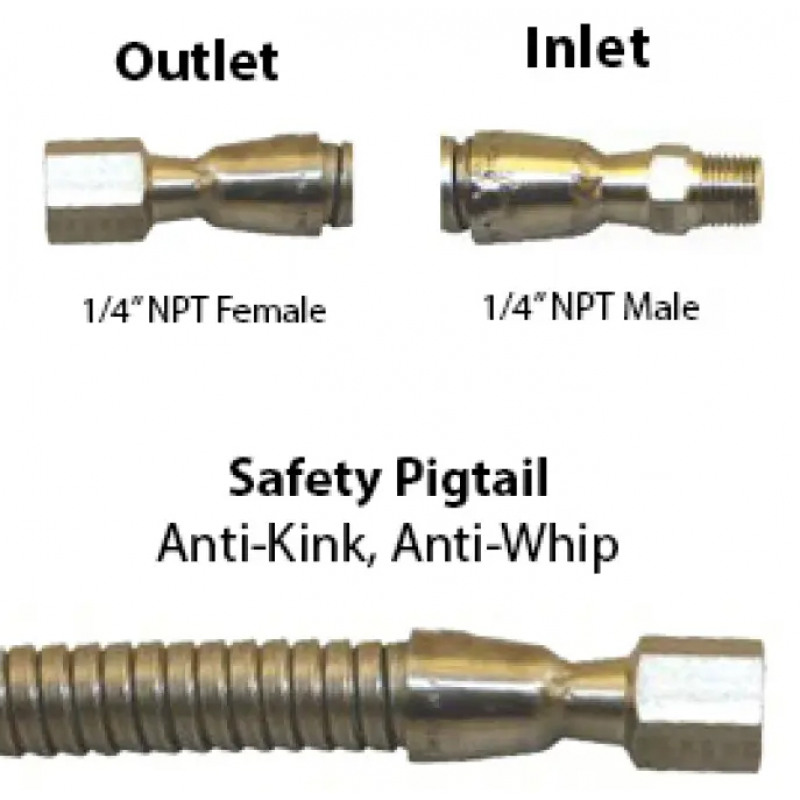 Monel PT w/ Monel Fittings for Corrosive Gas - Armored F x M