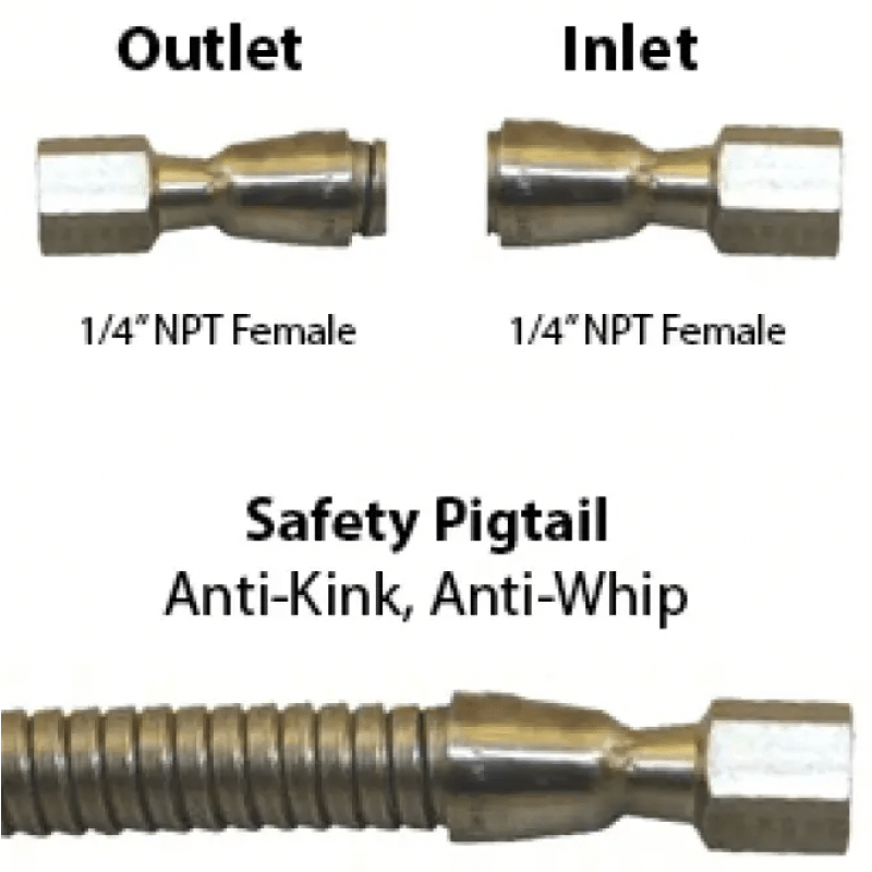 High Pressure 6000PSI PTFE PT, Armored Female x Female