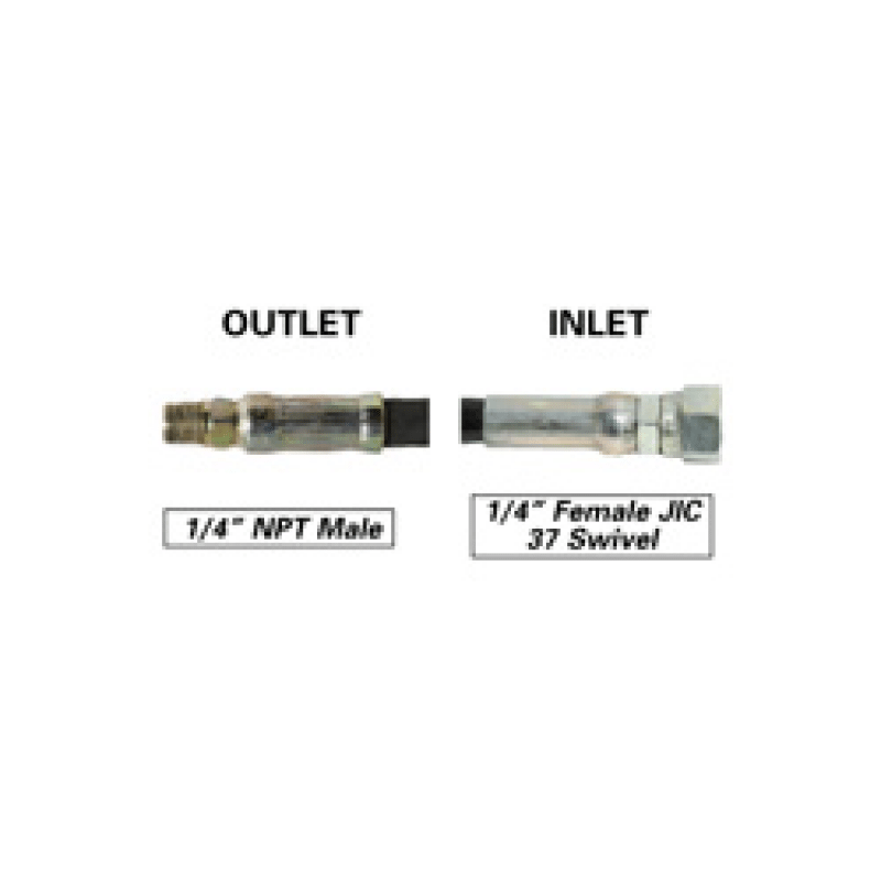 CO2 Thermoplastic Low Pressure Pigtails, Male x Female JIC Swivel