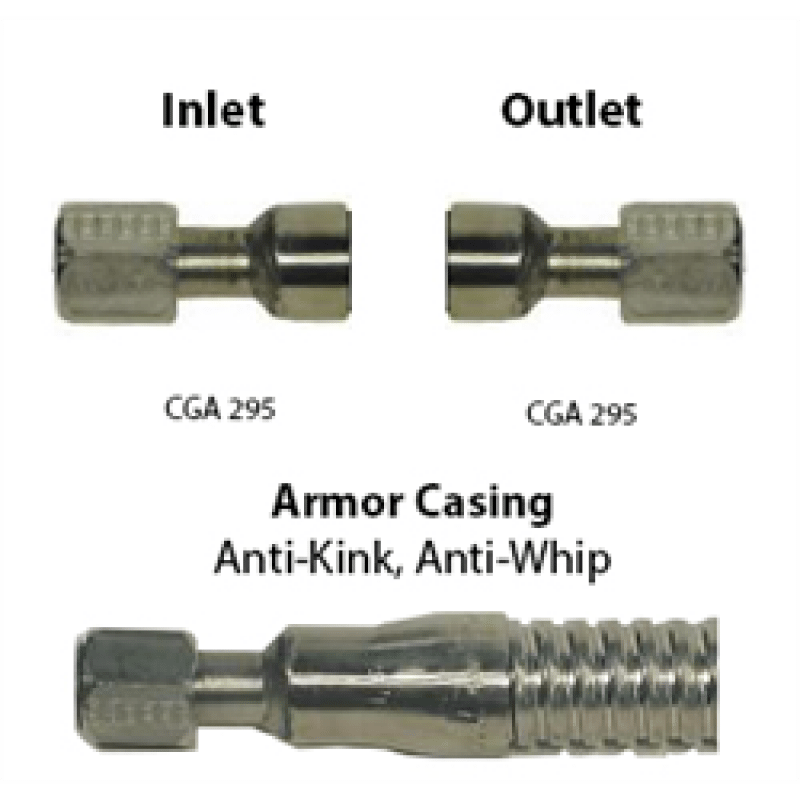 Armored 3/4 ID x CGA 295 Cryogenic Hoses