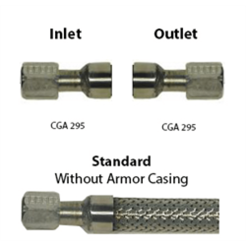 Non-Armored 3/4 ID x CGA 295 Cryogenic Hoses