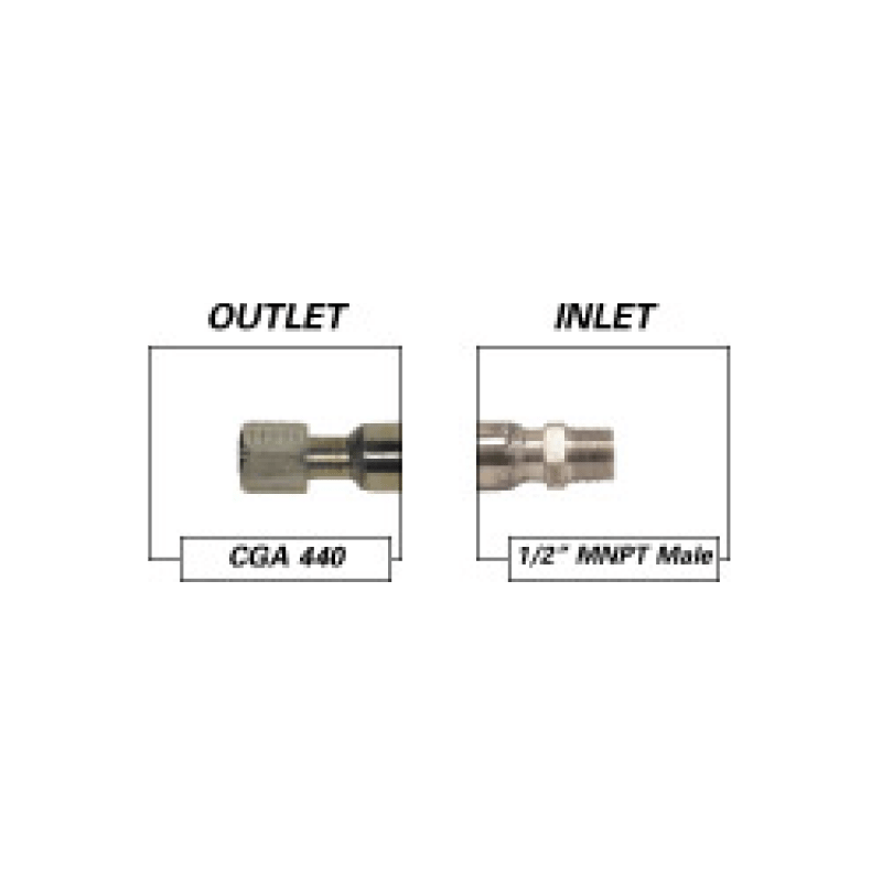 Cryogenic UltraFlex Hose - Oxygen CGA 440 x 1/2 Male - Armored