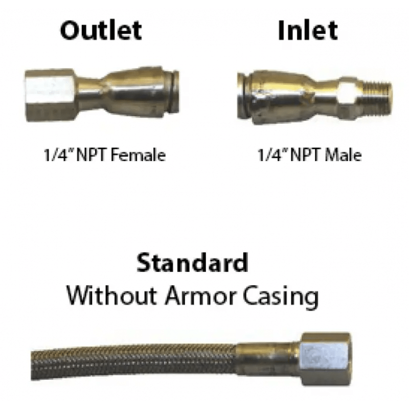 Monel PT w/Monel Fittings for Corrosive Gas - No Armor F x M